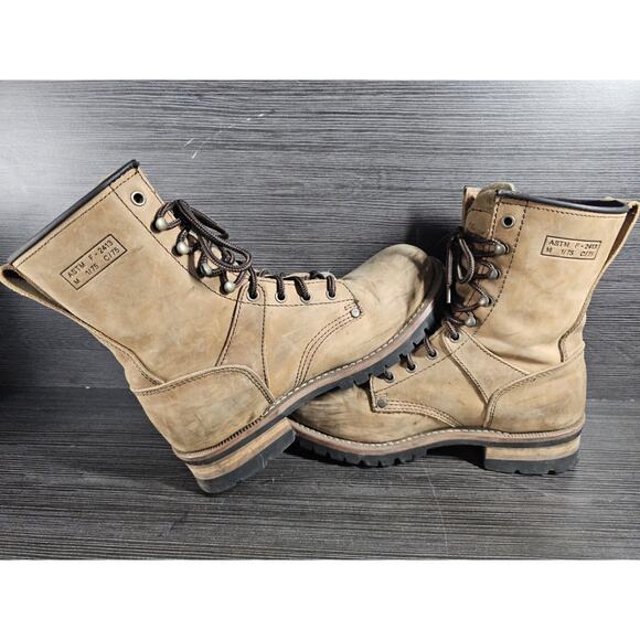 Field N Forest 1162 Steel Toe Logger Work Brown Leather Mens Boots Size 9.5 EE main image 2